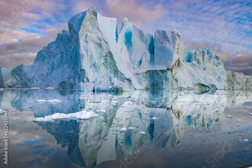Ilulissat icefjord in Greenland with big iceberg photo