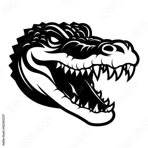 Crocodile head face black silhouette logo svg vector