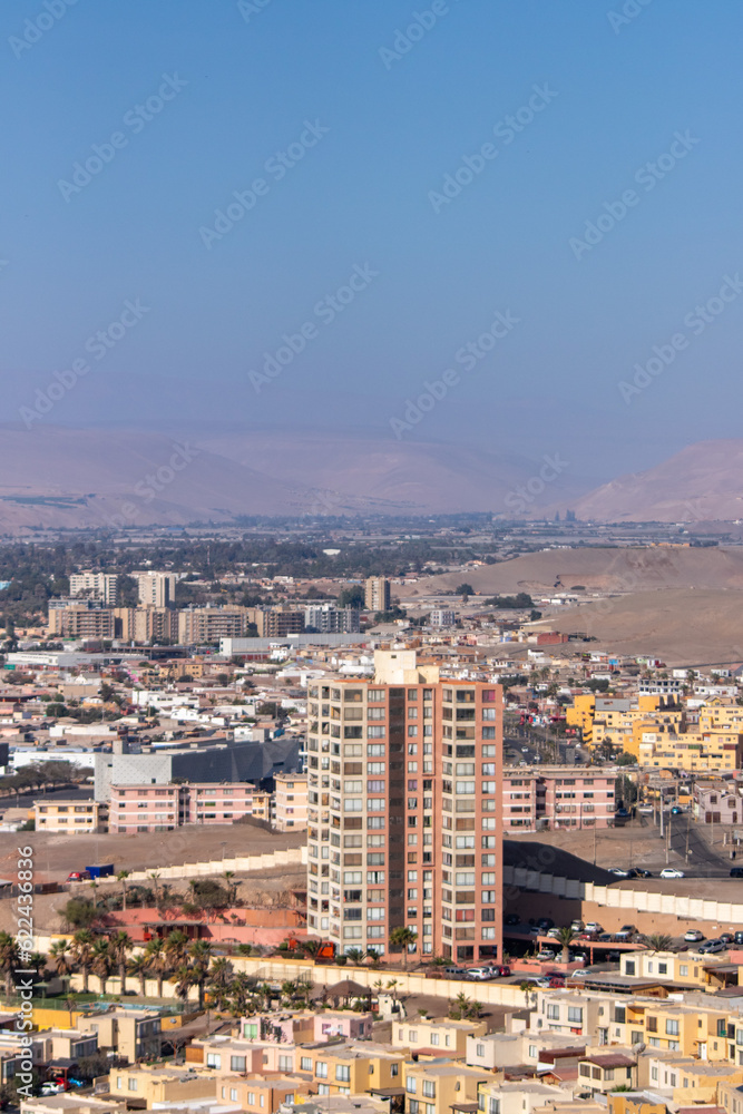 Arica city on the edge of the Atacama desert