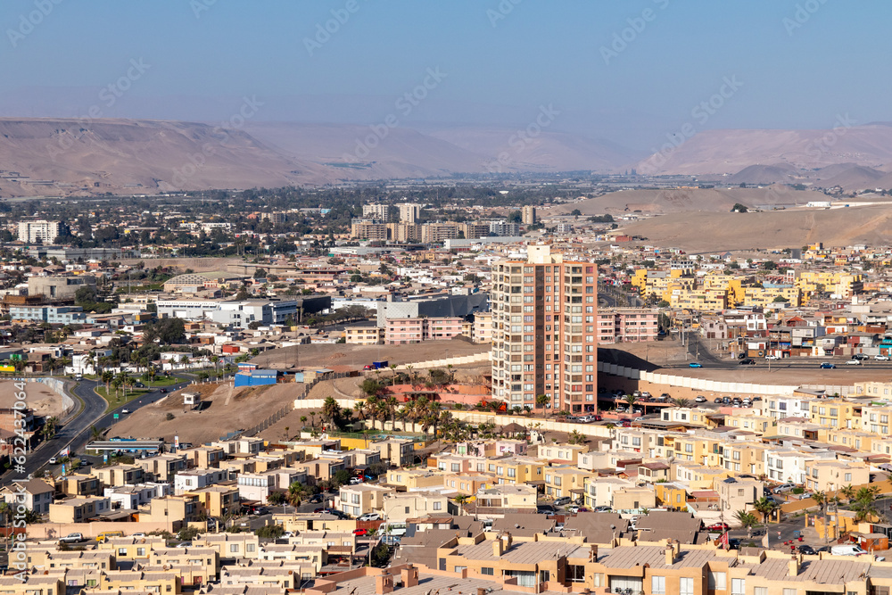 view of the Arica city and Azapa valley