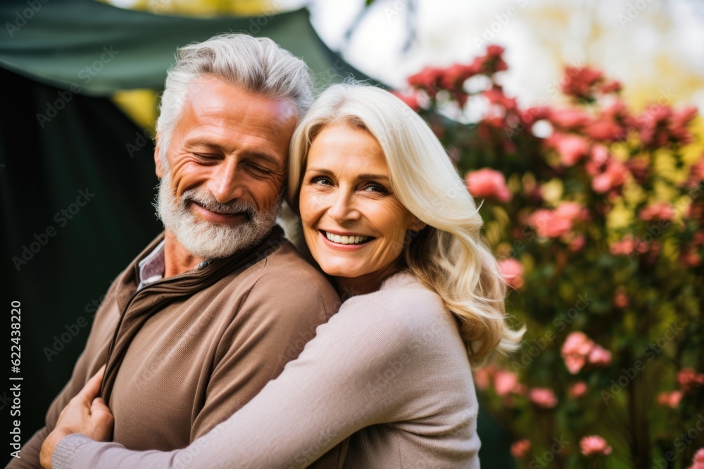 Obraz premium Happy Senior couple having fun together at the park