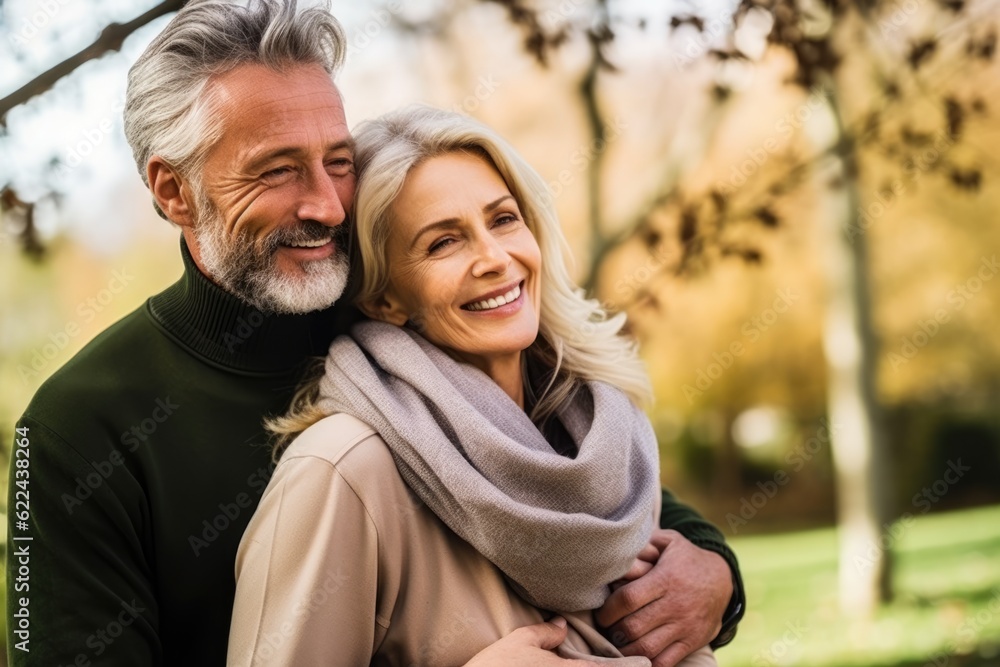 Happy Senior couple having fun together at the park Happy Senior couple having fun together at the park