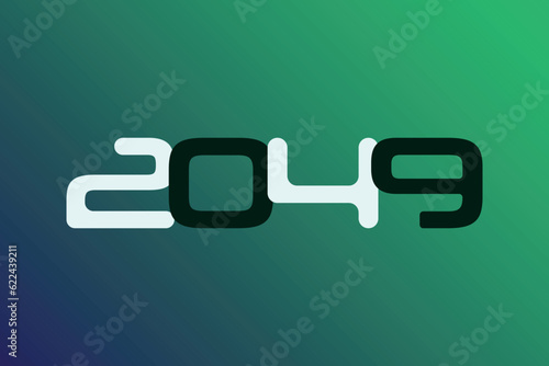 Year 2049 numeric typography text vector design on gradient color background. 2049 historical calendar year logo template design. 