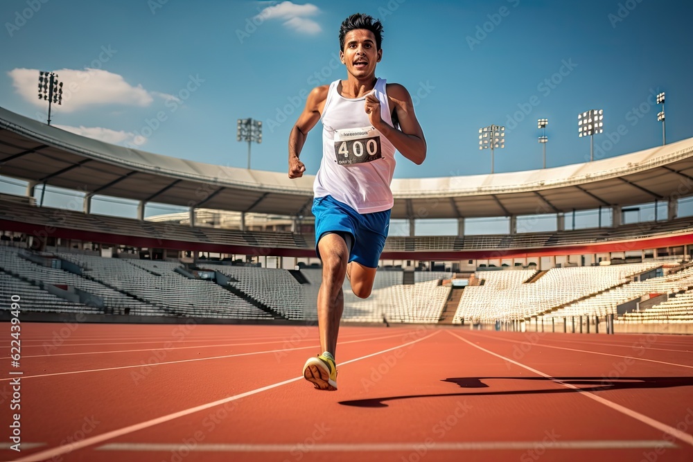 Indian athletic running in the stadium generative ai Indian athletic running in the stadium generative ai