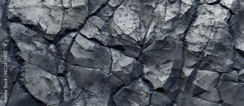 Rock texture. The surface of the mountain is like a stone wall. White gray grunge background with copy space for design. Wide banner. Panoramic. Created with Generative AI technology.