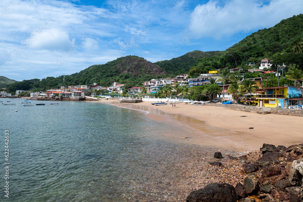 view of the Taboga beach in the summer