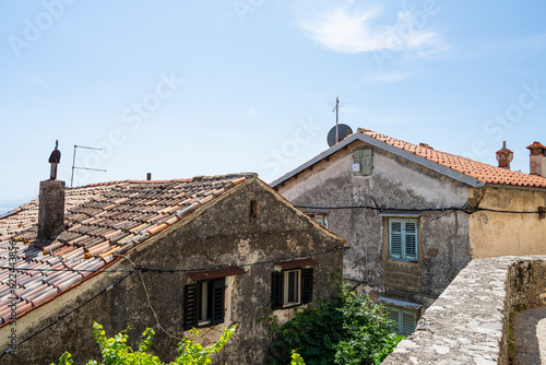 The old stone houses in Moscenice, Croatia photo