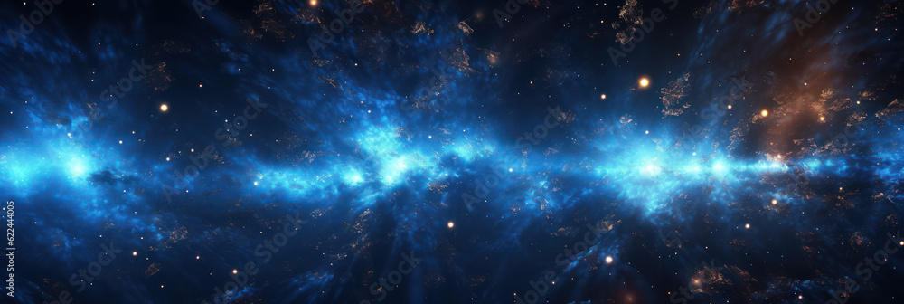 Naklejka premium Abstract Dark Blue Background with Glowing Particles