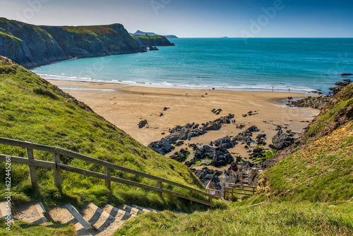 Traeth Llyfn, a secluded sandy and rocky bay on Pembrokeshire's north-west coast, Wales