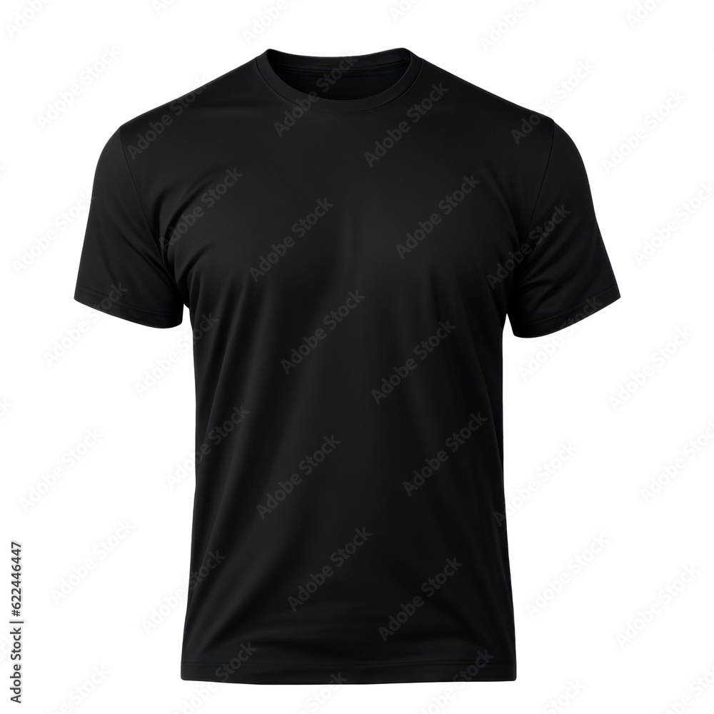 Men Blank T-Shirt Mockup isolated on transparent background. Black color. AI Generative Men Blank T-Shirt Mockup isolated on transparent background. Black color. AI Generative