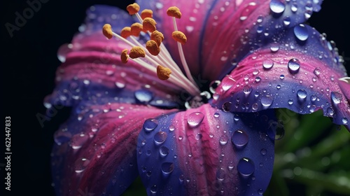 A Flower Adorned with Dew Waterdrops