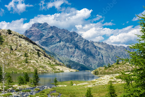 Beautiful lake in the Valley of Mount Avic, Aosta Valley, Italy