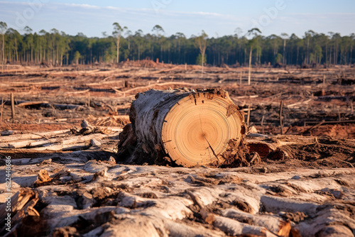 Cut down forest. Generative AI.