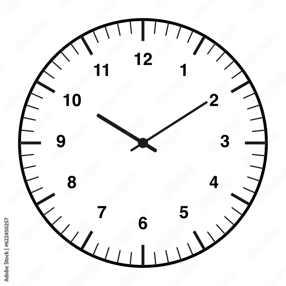 vector clock with numbers isolated black and white vector clock with numbers isolated black and white