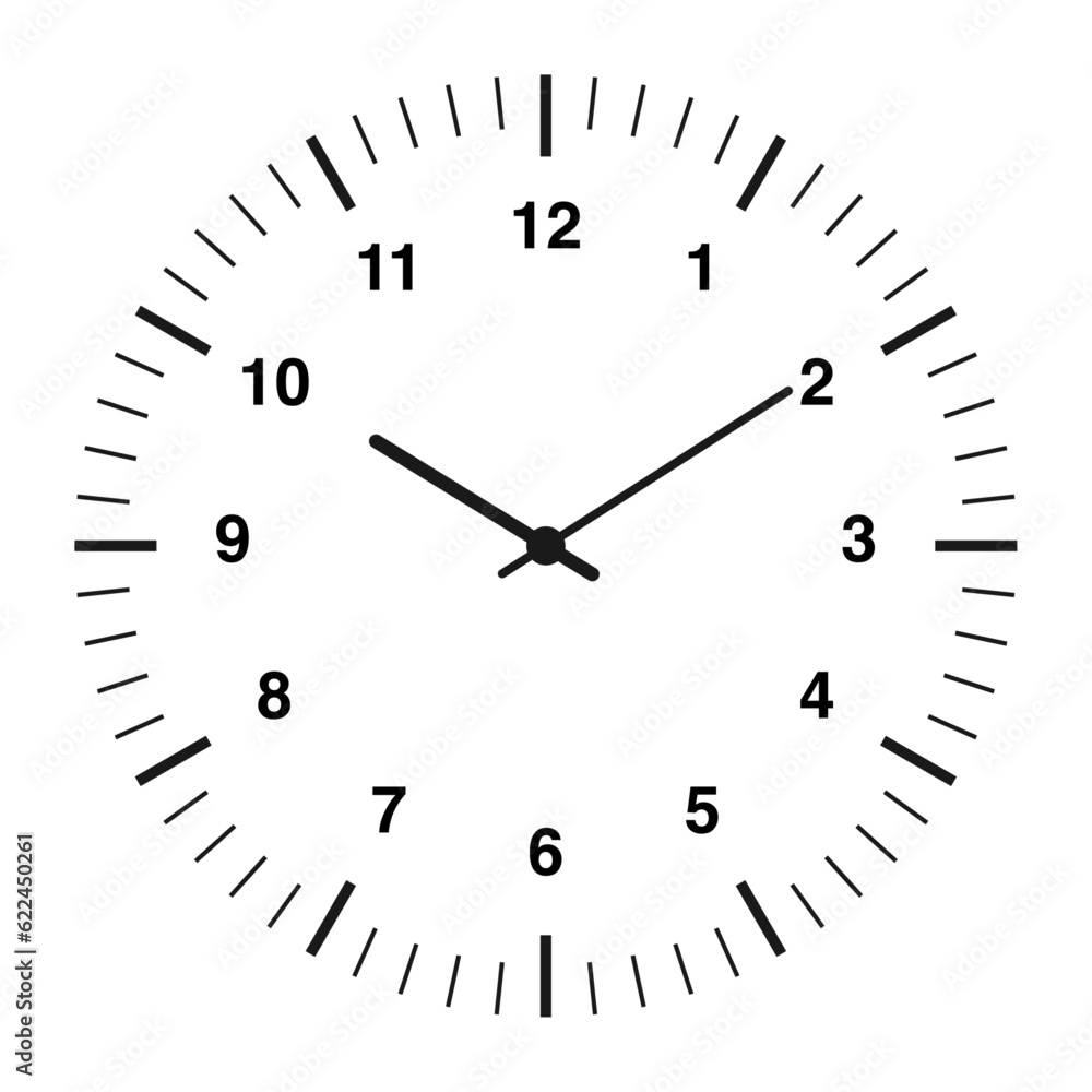 vector clock with numbers isolated black and white vector clock with numbers isolated black and white
