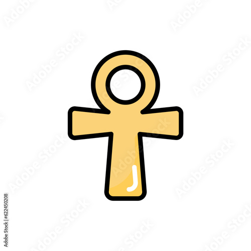 Ankh Cross Line Color Icon