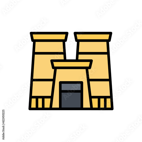 Luxor Temple Line Color Icon