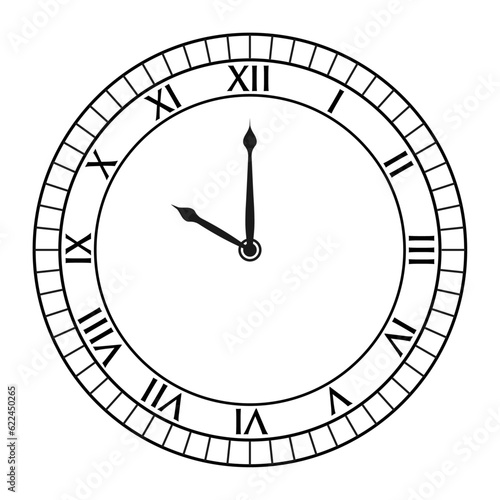 black clock with roman numerals
isolated