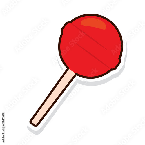 Isolated colored lollipop sticker icon Vector