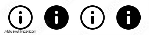 Info icon set in flat style. information mark simple black style symbol sign for apps and website, vector illustration.