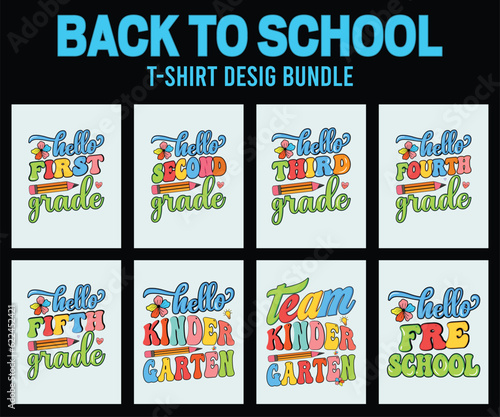Kindergartenl T-Shirt Design Bundle, back to school, happy 100th day of school graphic template, kids t shirts,