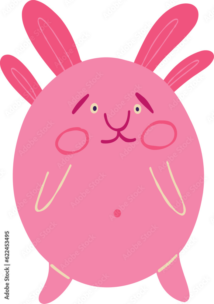Obraz premium Fancy pink monster with cute face.