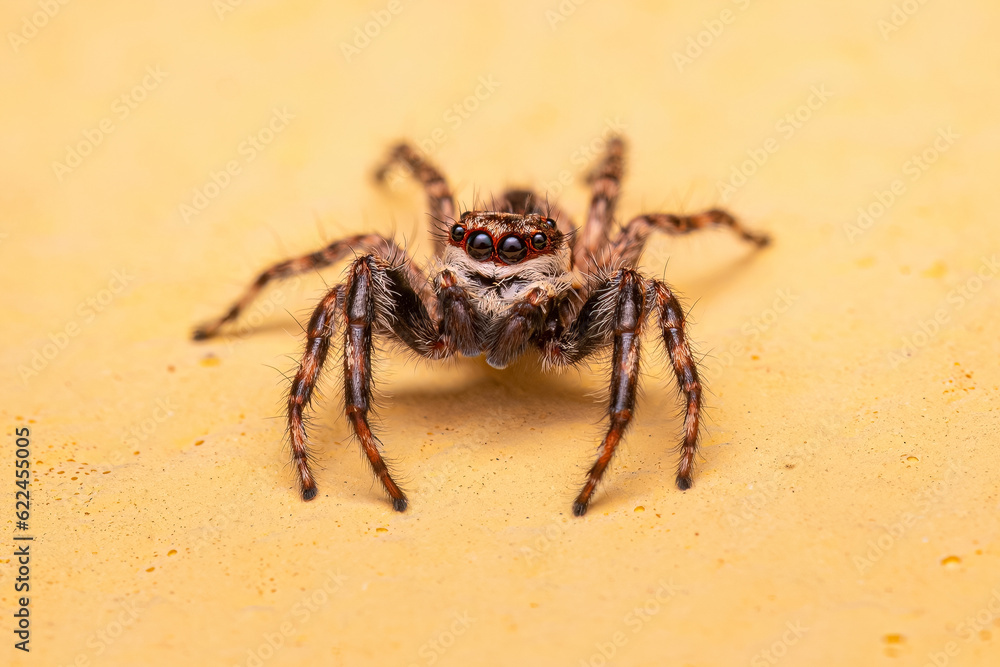 Adult Male Gray Wall Jumping Spider Adult Male Gray Wall Jumping Spider