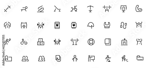 Sport and fitness icon set. vector illustration.