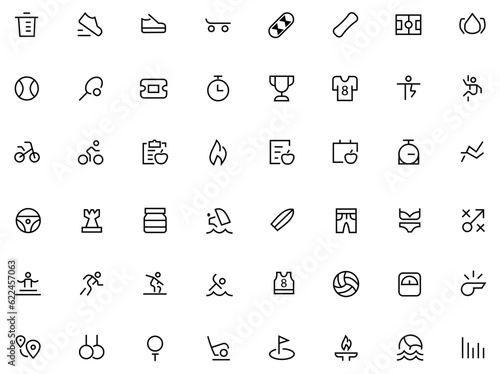 Sport and fitness icon set. vector illustration.