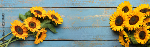 Banner with beautiful sunfl...