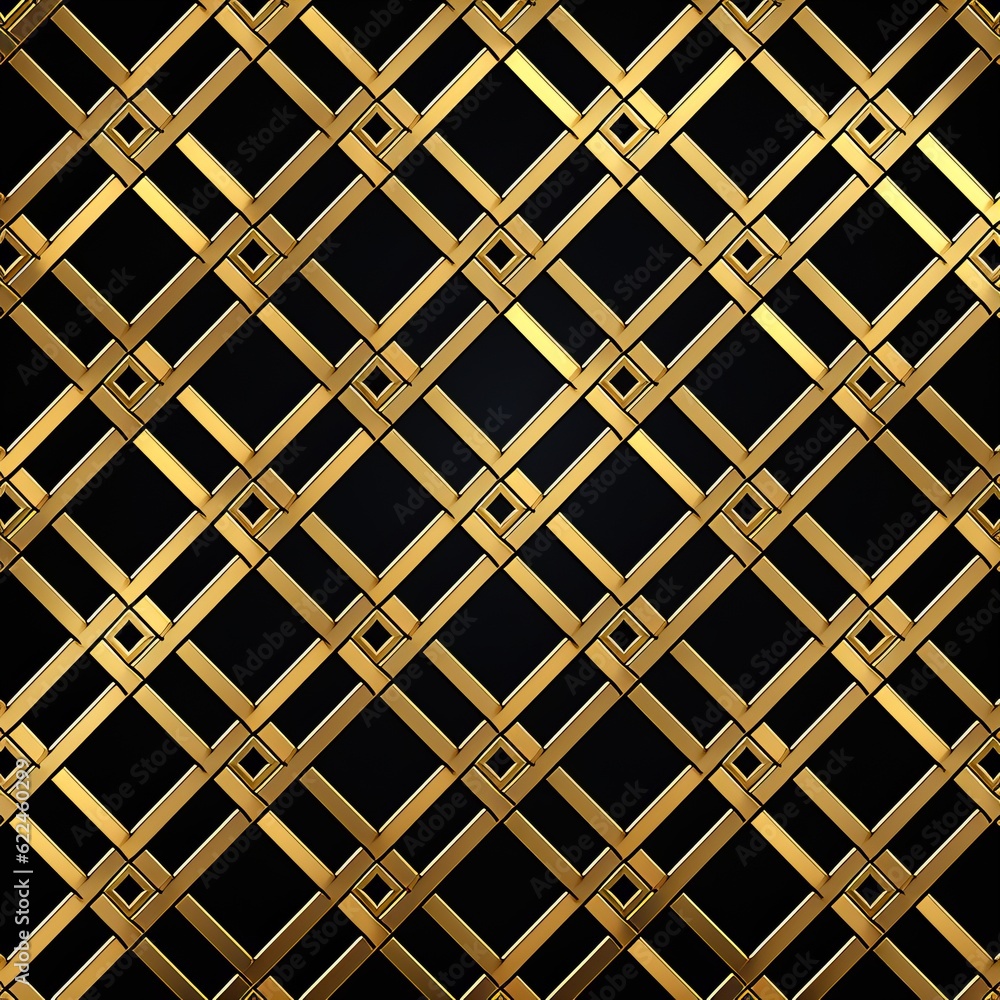Seamless Pattern of Lattice Design in Black and Gold Seamless Pattern of Lattice Design in Black and Gold