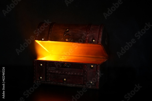 Camera flash in box on blac...