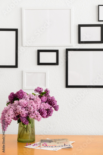 Vase with beautiful lilac f...