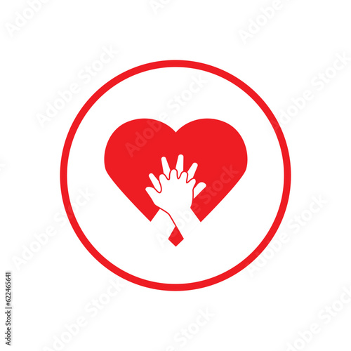 AED,automated external defibrillator / aed sign with heart and electricity symbol flat vector icon	
