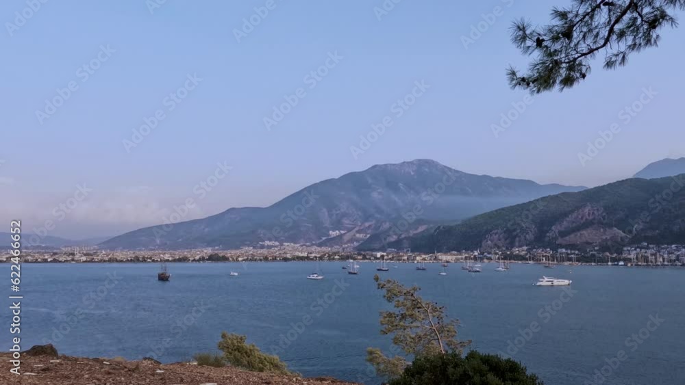 Timelapse Of Fethiye Coast With Boats, Mugla, Turkey Timelapse Of Fethiye Coast With Boats, Mugla, Turkey