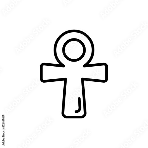 Ankh Cross Line Icon