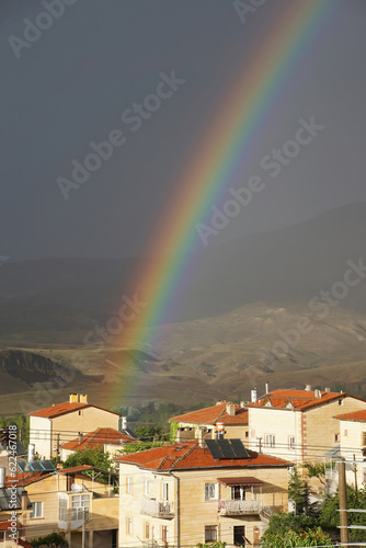 Evening rainbow over Mustafapasha Cappadocia. © cascoly2
