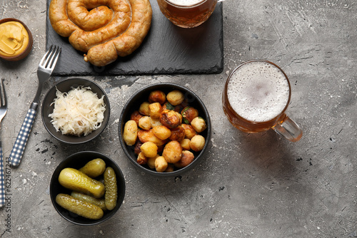 Grilled coiled sausage with...