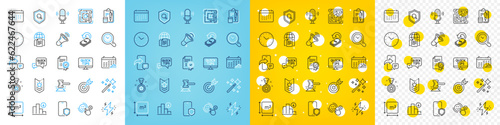 Vector icons set of Quick tips, Magic wand and Power line icons pack for web with Calendar graph, Accounting, Calendar outline icon. Phone protect, Square area, Shoulder strap pictogram. Vector