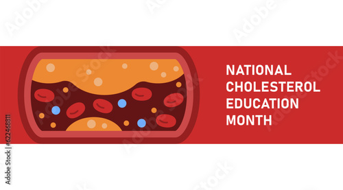 National cholesterol education month vector illustration. Raise awareness about cardiovascular disease, cholesterol and stroke