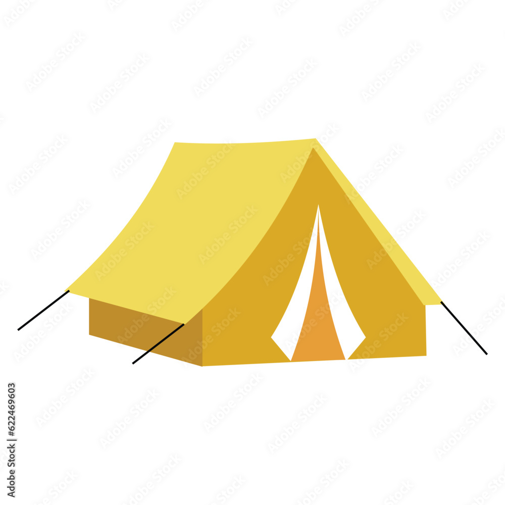 Camping tent icon. Flat illustration of camping tent vector icon for web. Suitable for promotional product illustrations for nature lovers, mountaineers, campers, etc