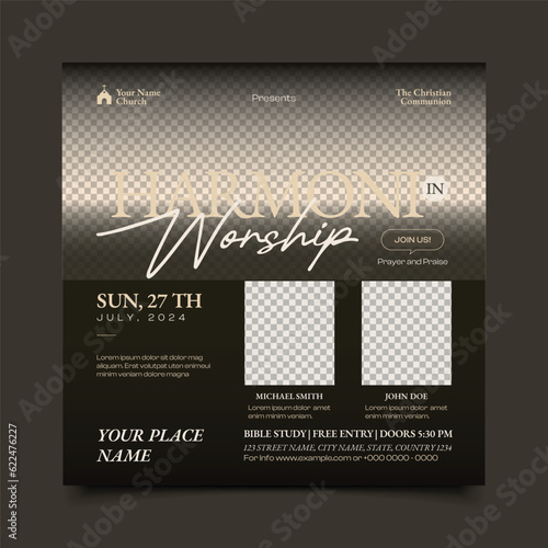 Church square flyer template