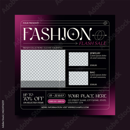 Fotografie fashion sale square flyer template