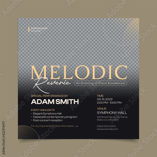 Piano Concert Music Flyer Square