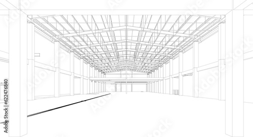 3D illustration of building structure