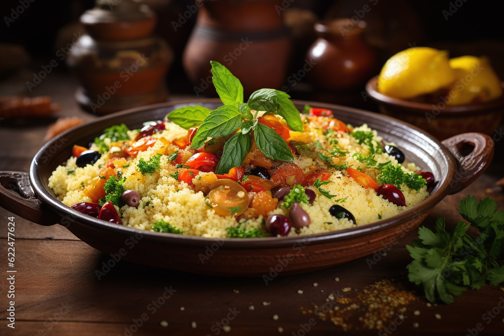 rice with vegetables. Generative AI rice with vegetables. Generative AI