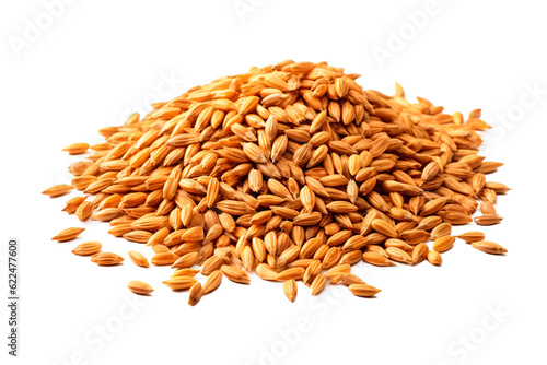 Beer malt grains on isolated transparent background photo