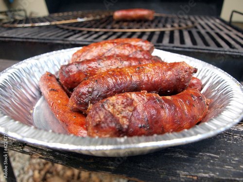 grilled sausage and hotdogs