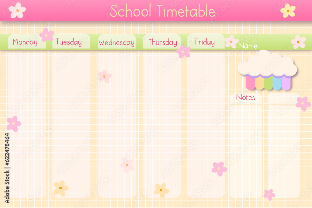 School timetable, weekly schedule planer School timetable, weekly schedule planer