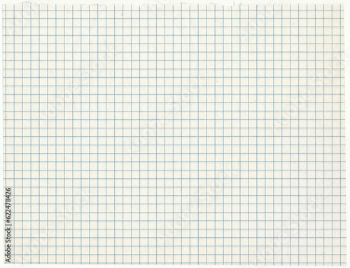 Obraz na płótnie Checkered sheet of paper from a notebook or copybook